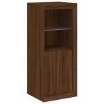 vidaXL Servantă cu lumini LED, stejar maro, 41x37x100 cm vidaXL Servantă cu lumini LED, stejar maro, 41x37x100 cm