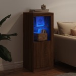 vidaXL Servantă cu lumini LED, stejar maro, 41x37x100 cm vidaXL Servantă cu lumini LED, stejar maro, 41x37x100 cm