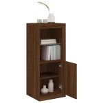 vidaXL Servantă cu lumini LED, stejar maro, 41x37x100 cm vidaXL Servantă cu lumini LED, stejar maro, 41x37x100 cm