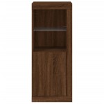 vidaXL Servantă cu lumini LED, stejar maro, 41x37x100 cm vidaXL Servantă cu lumini LED, stejar maro, 41x37x100 cm
