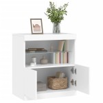 vidaXL Servantă cu lumini LED, alb, 60x37x67 cm vidaXL Servantă cu lumini LED, alb, 60x37x67 cm
