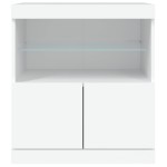 vidaXL Servantă cu lumini LED, alb, 60x37x67 cm vidaXL Servantă cu lumini LED, alb, 60x37x67 cm