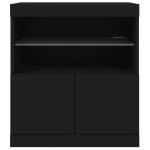 vidaXL Servantă cu lumini LED, negru, 60x37x67 cm vidaXL Servantă cu lumini LED, negru, 60x37x67 cm