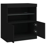 vidaXL Servantă cu lumini LED, negru, 60x37x67 cm vidaXL Servantă cu lumini LED, negru, 60x37x67 cm