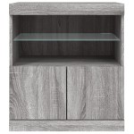 vidaXL Servantă cu lumini LED, gri sonoma, 60x37x67 cm vidaXL Servantă cu lumini LED, gri sonoma, 60x37x67 cm