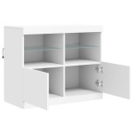 vidaXL Servantă cu lumini LED, alb, 81x37x67 cm vidaXL Servantă cu lumini LED, alb, 81x37x67 cm