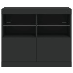 vidaXL Servantă cu lumini LED, negru, 81x37x67 cm