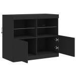 vidaXL Servantă cu lumini LED, negru, 81x37x67 cm