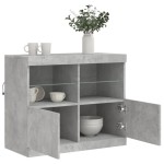 vidaXL Servantă cu lumini LED, gri beton, 81x37x67 cm vidaXL Servantă cu lumini LED, gri beton, 81x37x67 cm