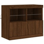 vidaXL Servantă cu lumini LED, stejar maro, 81x37x67 cm vidaXL Servantă cu lumini LED, stejar maro, 81x37x67 cm