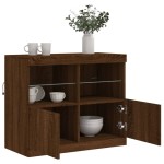 vidaXL Servantă cu lumini LED, stejar maro, 81x37x67 cm vidaXL Servantă cu lumini LED, stejar maro, 81x37x67 cm