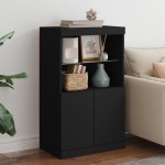 vidaXL Servantă cu lumini LED, negru, 60,5x37x100 cm vidaXL Servantă cu lumini LED, negru, 60,5x37x100 cm