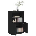 vidaXL Servantă cu lumini LED, negru, 60,5x37x100 cm vidaXL Servantă cu lumini LED, negru, 60,5x37x100 cm