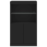 vidaXL Servantă cu lumini LED, negru, 60,5x37x100 cm vidaXL Servantă cu lumini LED, negru, 60,5x37x100 cm