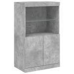 vidaXL Servantă cu lumini LED, gri beton, 60,5x37x100 cm