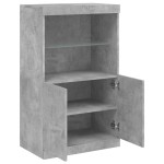 vidaXL Servantă cu lumini LED, gri beton, 60,5x37x100 cm