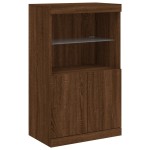 vidaXL Servantă cu lumini LED, stejar maro, 60,5x37x100 cm vidaXL Servantă cu lumini LED, stejar maro, 60,5x37x100 cm