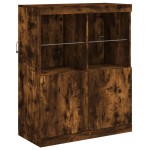 vidaXL Servantă cu lumini LED, stejar fumuriu, 81x37x100 cm vidaXL Servantă cu lumini LED, stejar fumuriu, 81x37x100 cm