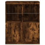 vidaXL Servantă cu lumini LED, stejar fumuriu, 81x37x100 cm vidaXL Servantă cu lumini LED, stejar fumuriu, 81x37x100 cm