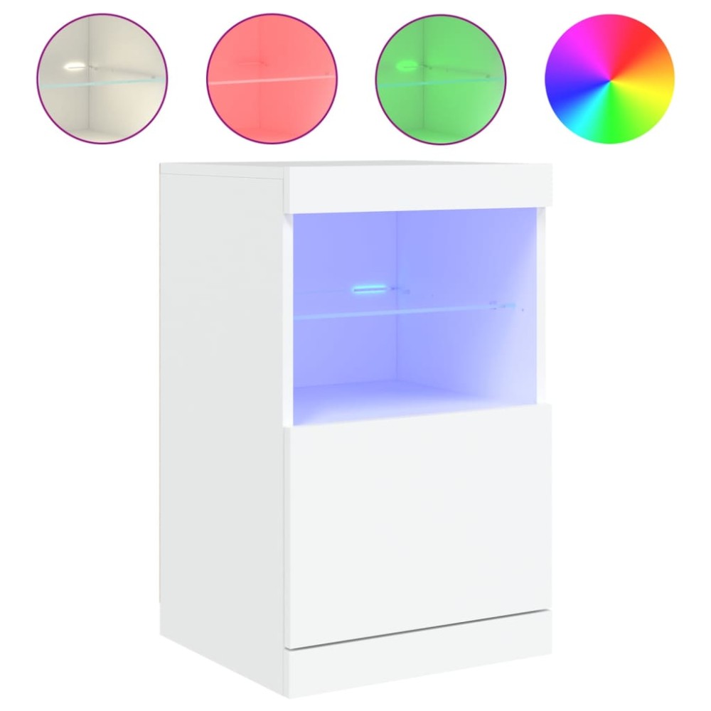 vidaXL Servantă cu lumini LED, alb, 41x37x67 cm