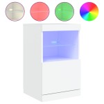 vidaXL Servantă cu lumini LED, alb, 41x37x67 cm vidaXL Servantă cu lumini LED, alb, 41x37x67 cm