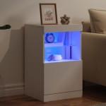 vidaXL Servantă cu lumini LED, alb, 41x37x67 cm vidaXL Servantă cu lumini LED, alb, 41x37x67 cm