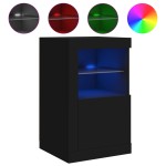 vidaXL Servantă cu lumini LED, negru, 41x37x67 cm vidaXL Servantă cu lumini LED, negru, 41x37x67 cm