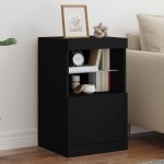 vidaXL Servantă cu lumini LED, negru, 41x37x67 cm vidaXL Servantă cu lumini LED, negru, 41x37x67 cm