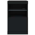 vidaXL Servantă cu lumini LED, negru, 41x37x67 cm vidaXL Servantă cu lumini LED, negru, 41x37x67 cm