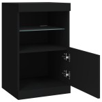 vidaXL Servantă cu lumini LED, negru, 41x37x67 cm vidaXL Servantă cu lumini LED, negru, 41x37x67 cm