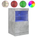 vidaXL Servantă cu lumini LED, gri beton, 41x37x67 cm