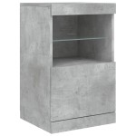vidaXL Servantă cu lumini LED, gri beton, 41x37x67 cm