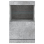 vidaXL Servantă cu lumini LED, gri beton, 41x37x67 cm