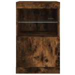 vidaXL Servantă cu lumini LED, stejar fumuriu, 41x37x67 cm vidaXL Servantă cu lumini LED, stejar fumuriu, 41x37x67 cm