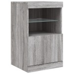 vidaXL Servantă cu lumini LED, gri sonoma, 41x37x67 cm