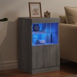 vidaXL Servantă cu lumini LED, gri sonoma, 41x37x67 cm
