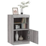 vidaXL Servantă cu lumini LED, gri sonoma, 41x37x67 cm