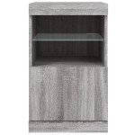 vidaXL Servantă cu lumini LED, gri sonoma, 41x37x67 cm