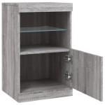 vidaXL Servantă cu lumini LED, gri sonoma, 41x37x67 cm