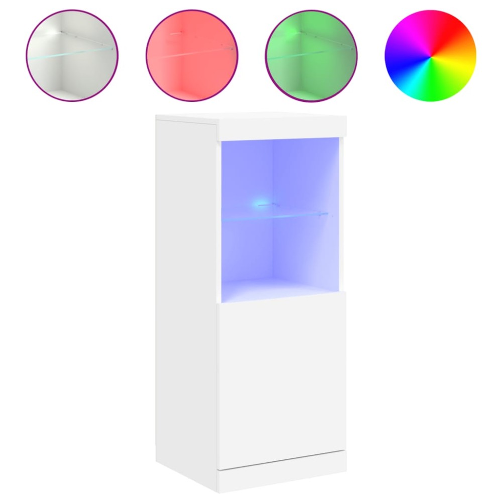 vidaXL Servantă cu lumini LED, alb, 41x37x100 cm