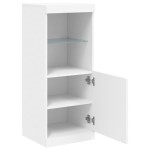 vidaXL Servantă cu lumini LED, alb, 41x37x100 cm