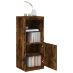vidaXL Servantă cu lumini LED, stejar fumuriu, 41x37x100 cm