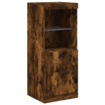 vidaXL Servantă cu lumini LED, stejar fumuriu, 41x37x100 cm