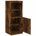 vidaXL Servantă cu lumini LED, stejar fumuriu, 41x37x100 cm