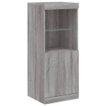 vidaXL Servantă cu lumini LED, gri sonoma, 41x37x100 cm