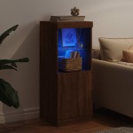 vidaXL Servantă cu lumini LED, stejar maro, 41x37x100 cm vidaXL Servantă cu lumini LED, stejar maro, 41x37x100 cm
