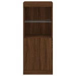vidaXL Servantă cu lumini LED, stejar maro, 41x37x100 cm vidaXL Servantă cu lumini LED, stejar maro, 41x37x100 cm