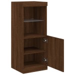 vidaXL Servantă cu lumini LED, stejar maro, 41x37x100 cm vidaXL Servantă cu lumini LED, stejar maro, 41x37x100 cm