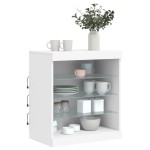vidaXL Servantă cu lumini LED, alb, 60,5x37x67 cm vidaXL Servantă cu lumini LED, alb, 60,5x37x67 cm