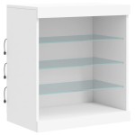 vidaXL Servantă cu lumini LED, alb, 60,5x37x67 cm vidaXL Servantă cu lumini LED, alb, 60,5x37x67 cm